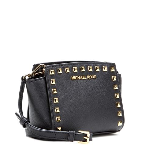 michael kors mini selma black studded|Michael Kors selma mini crossbody.